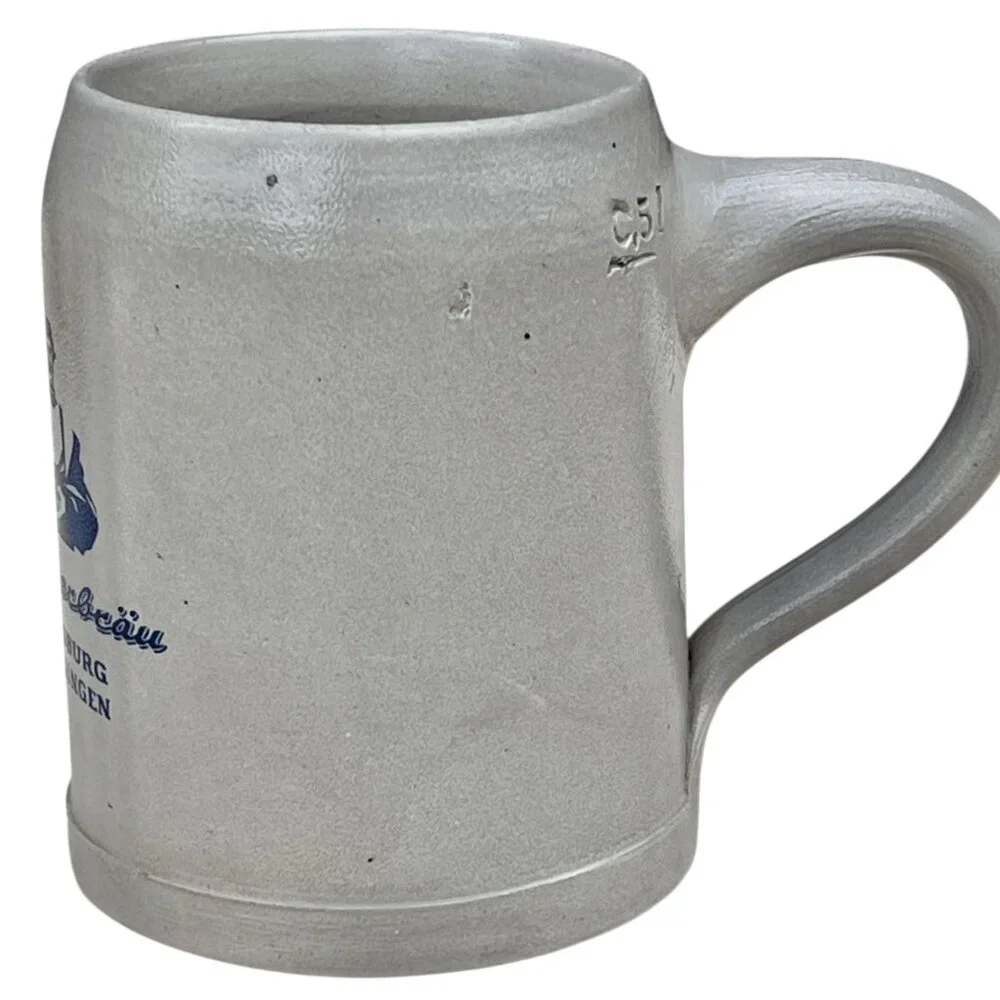 Vintage Bürgerbräu Augsburg Göggingen Stoneware Beer Mug Tankard With Handle 0.5